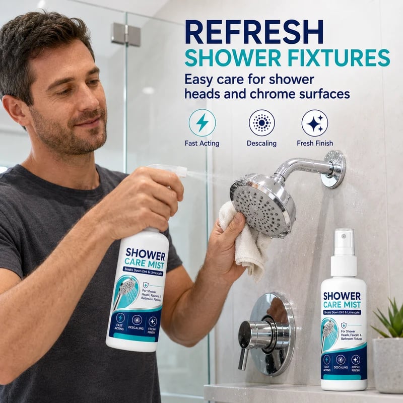 Bathroom Limescale Remover Spray – For Showerheads, Faucets & Bathroom Fixtures