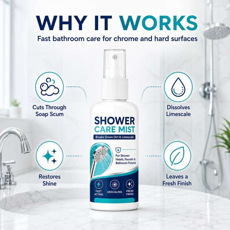 Bathroom Limescale Remover Spray – For Showerheads, Faucets & Bathroom Fixtures